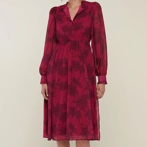 NWT Rachel Parcell Long Sleeve Mock Neck Midi Dress - Small